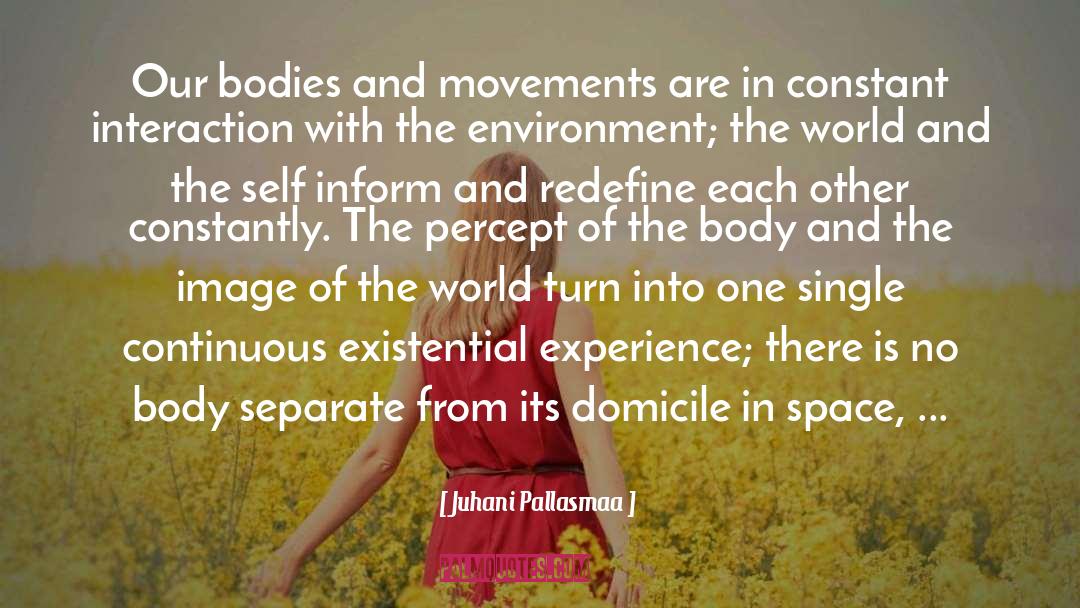 Juhani Pallasmaa Quotes: Our bodies and movements are