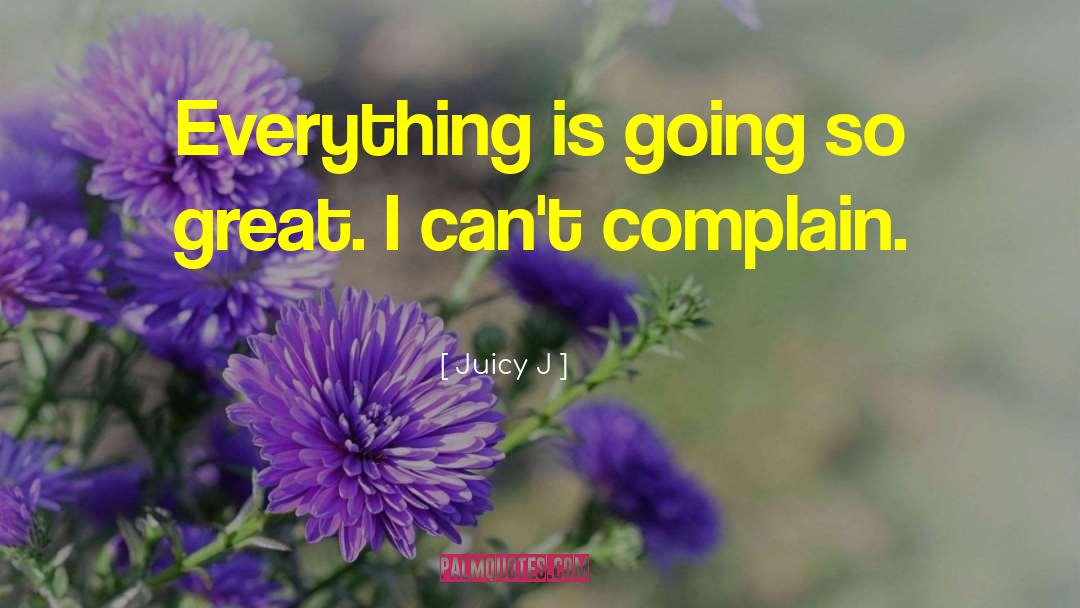 Juicy J Quotes: Everything is going so great.