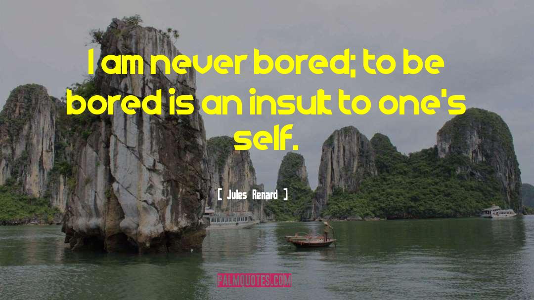 Jules Renard Quotes: I am never bored; to