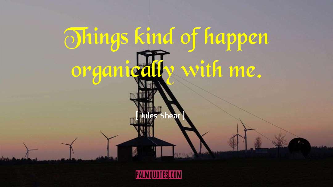 Jules Shear Quotes: Things kind of happen organically