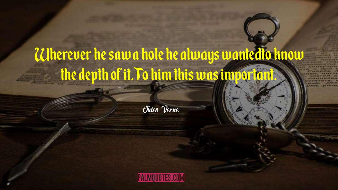 Jules Verne Quotes: Wherever he saw a hole