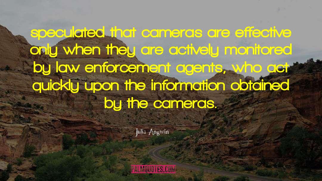 Julia Angwin Quotes: speculated that cameras are effective