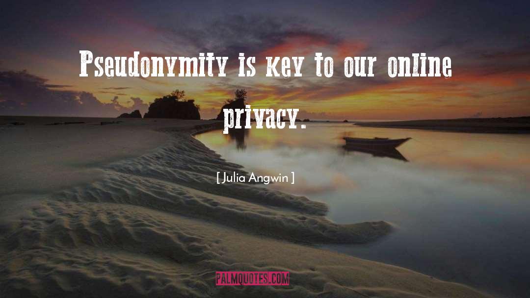 Julia Angwin Quotes: Pseudonymity is key to our