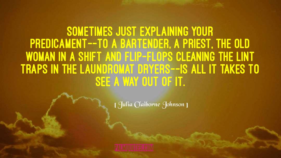 Julia Claiborne Johnson Quotes: Sometimes just explaining your predicament--to