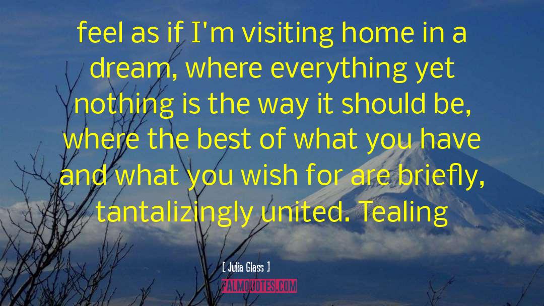 Julia Glass Quotes: feel as if I'm visiting