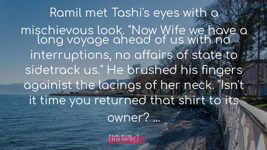 Julia Golding Quotes: Ramil met Tashi's eyes with