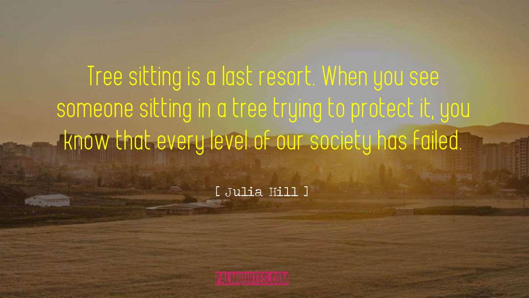 Julia Hill Quotes: Tree sitting is a last