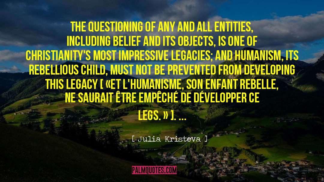 Julia Kristeva Quotes: The questioning of any and