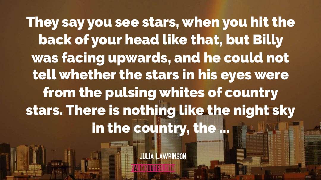 Julia Lawrinson Quotes: They say you see stars,