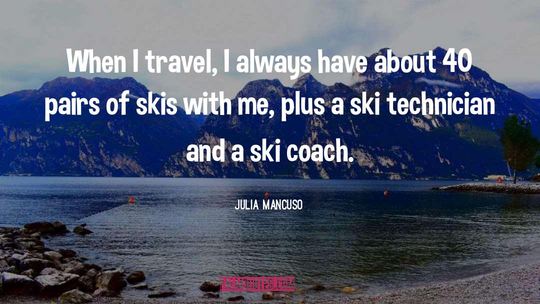 Julia Mancuso Quotes: When I travel, I always