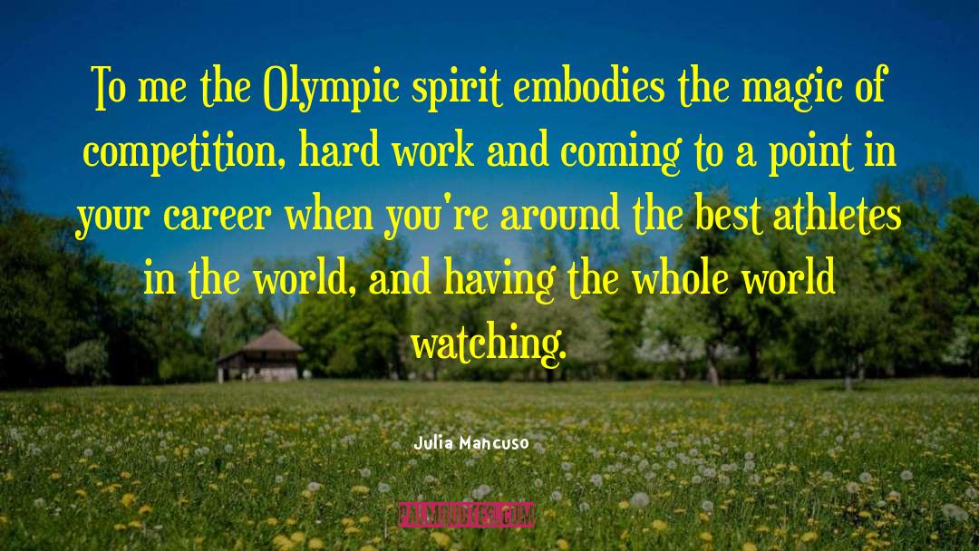 Julia Mancuso Quotes: To me the Olympic spirit