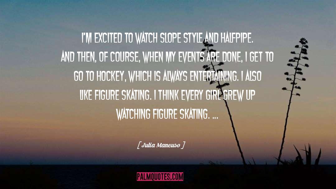 Julia Mancuso Quotes: I'm excited to watch slope