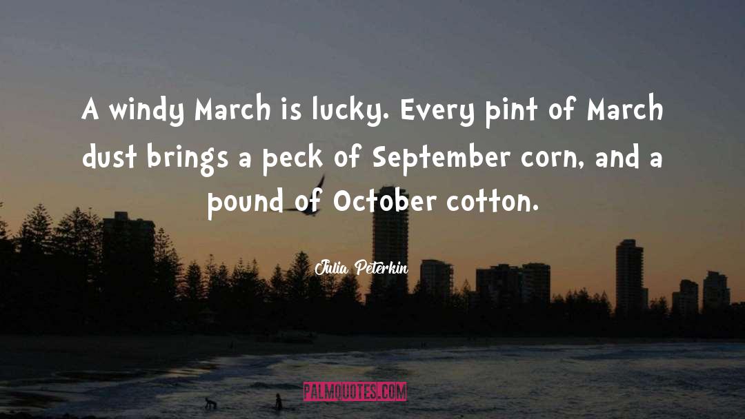 Julia Peterkin Quotes: A windy March is lucky.
