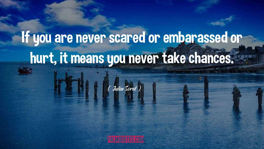 Julia Sorel Quotes: If you are never scared