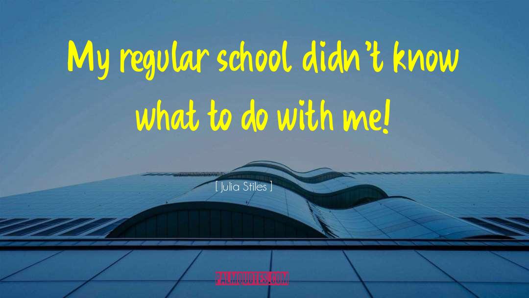 Julia Stiles Quotes: My regular school didn't know