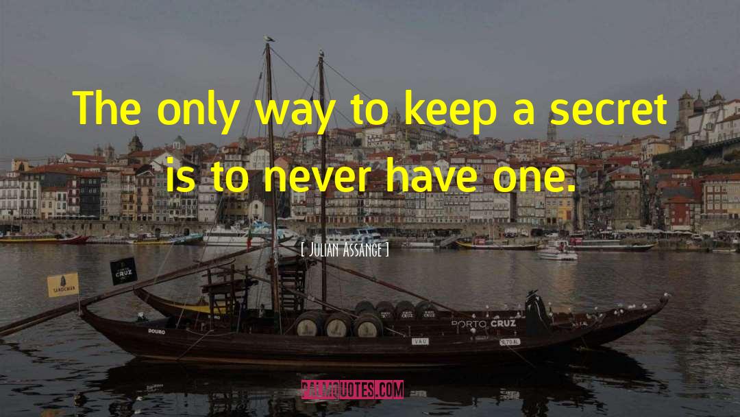 Julian Assange Quotes: The only way to keep