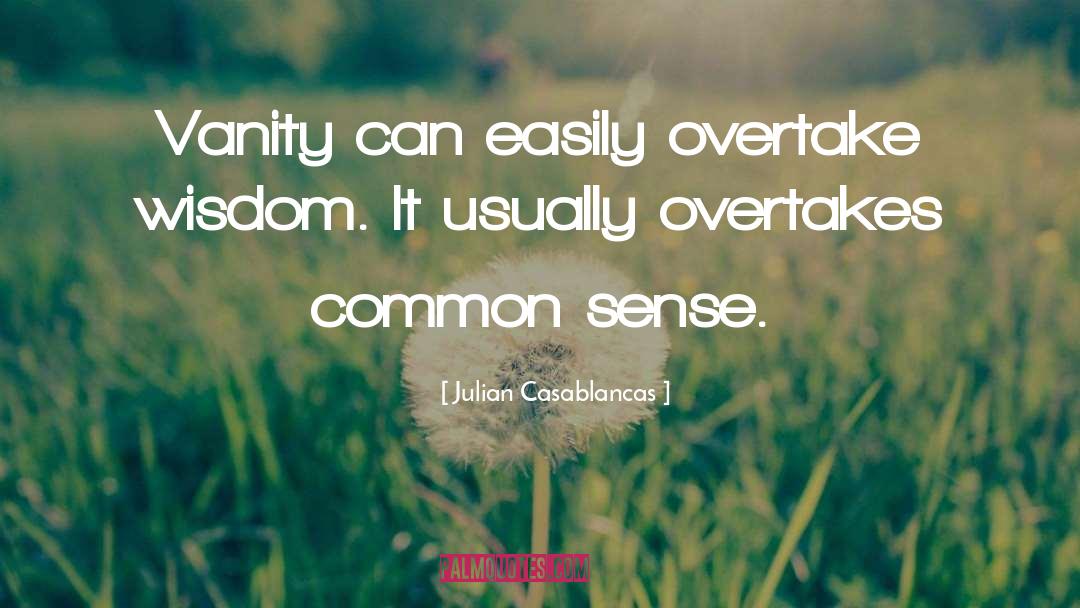 Julian Casablancas Quotes: Vanity can easily overtake wisdom.