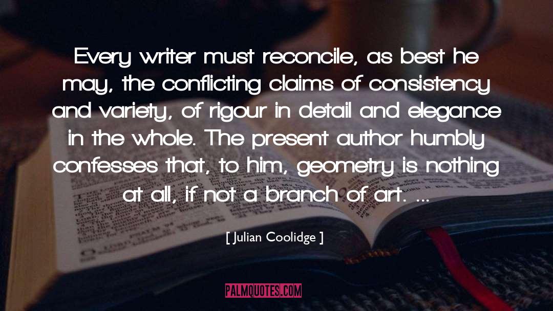 Julian Coolidge Quotes: Every writer must reconcile, as