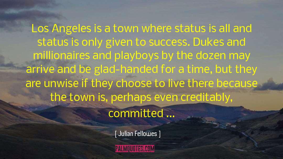 Julian Fellowes Quotes: Los Angeles is a town