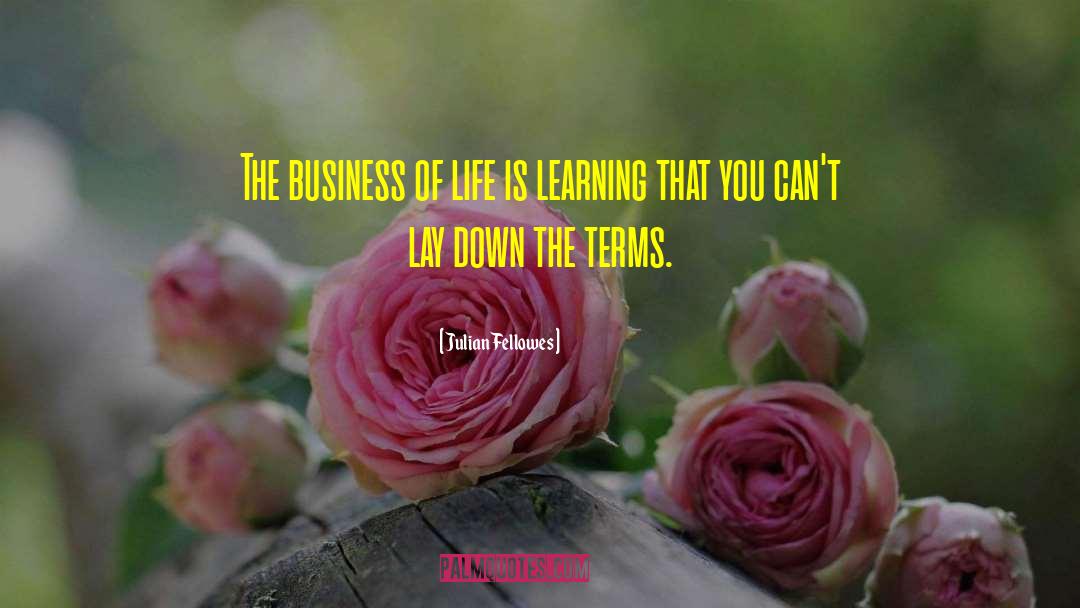 Julian Fellowes Quotes: The business of life is