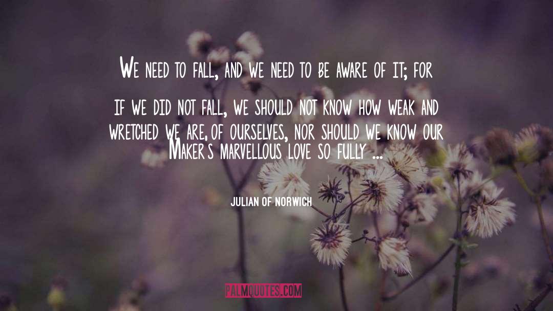 Julian Of Norwich Quotes: We need to fall, and