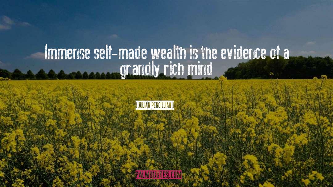 Julian Pencilliah Quotes: Immense self-made wealth is the