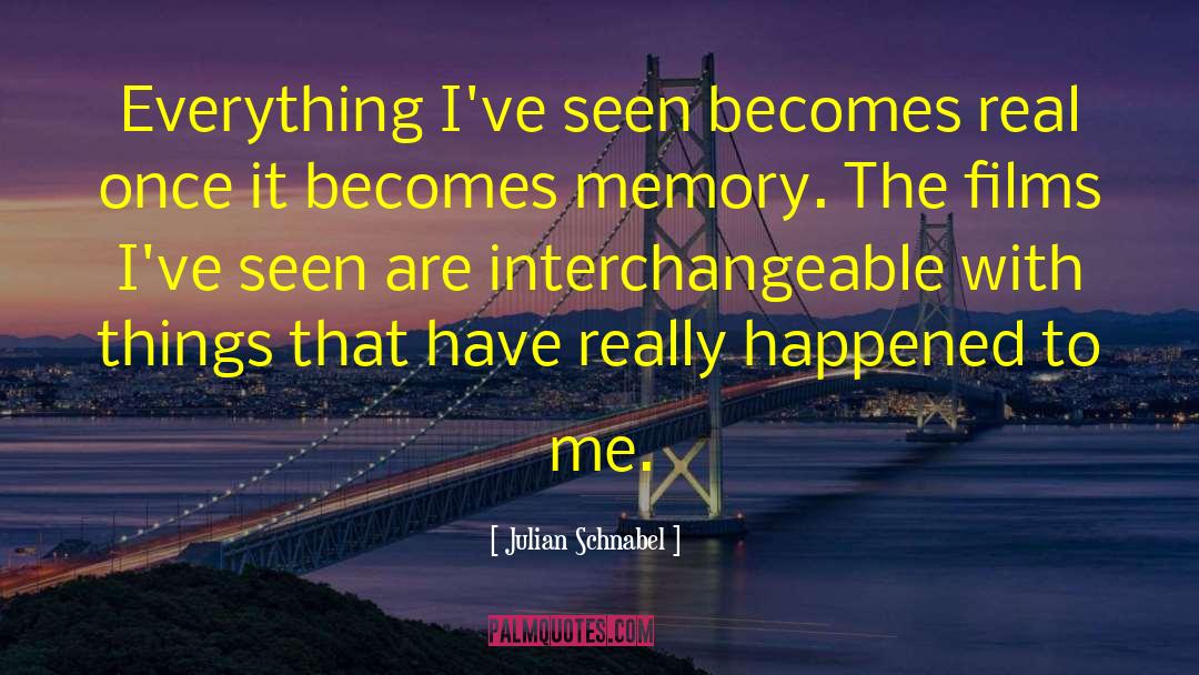 Julian Schnabel Quotes: Everything I've seen becomes real