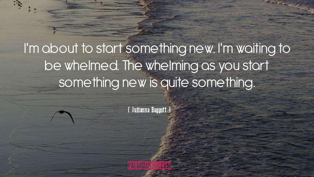 Julianna Baggott Quotes: I'm about to start something