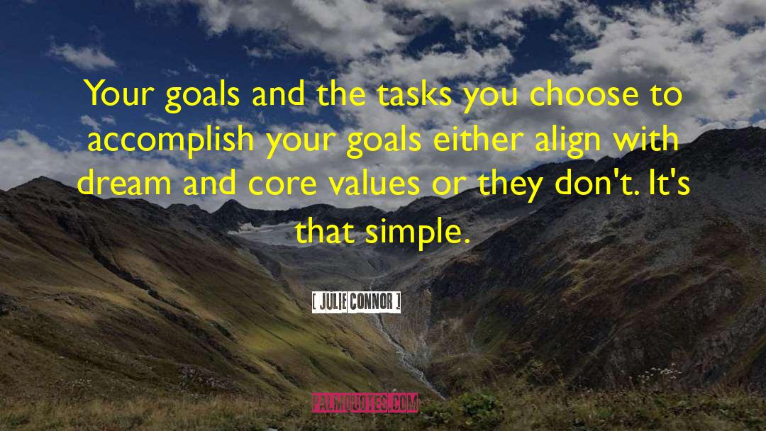Julie Connor Quotes: Your goals and the tasks