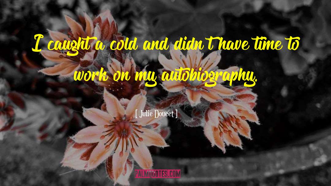 Julie Doucet Quotes: I caught a cold and