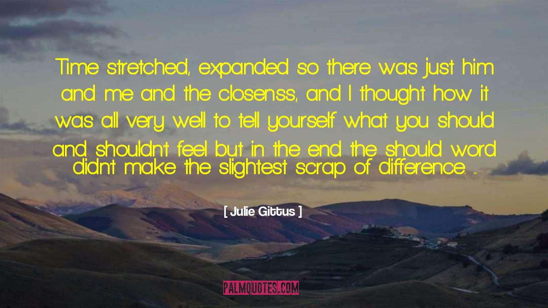 Julie Gittus Quotes: Time stretched, expanded so there