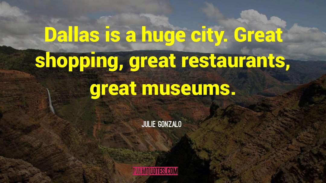 Julie Gonzalo Quotes: Dallas is a huge city.