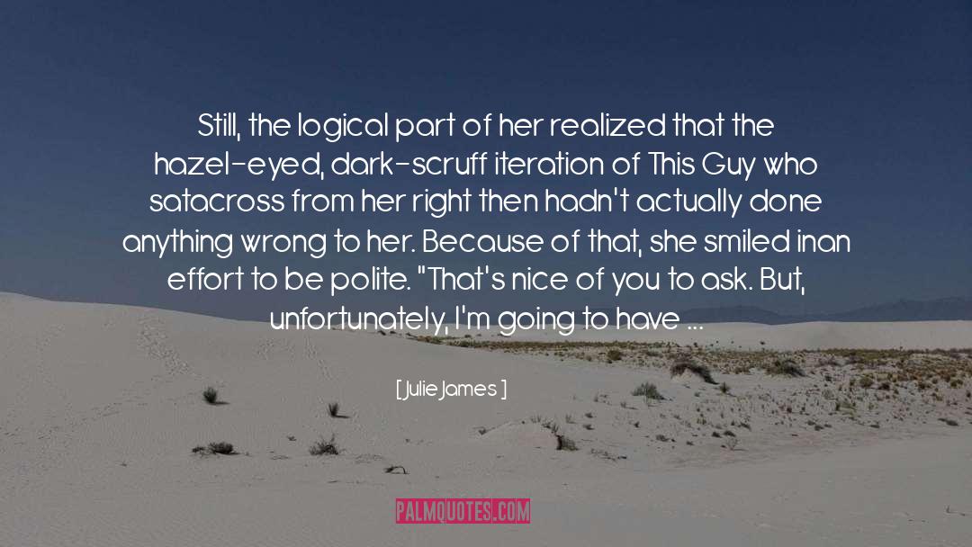 Julie James Quotes: Still, the logical part of