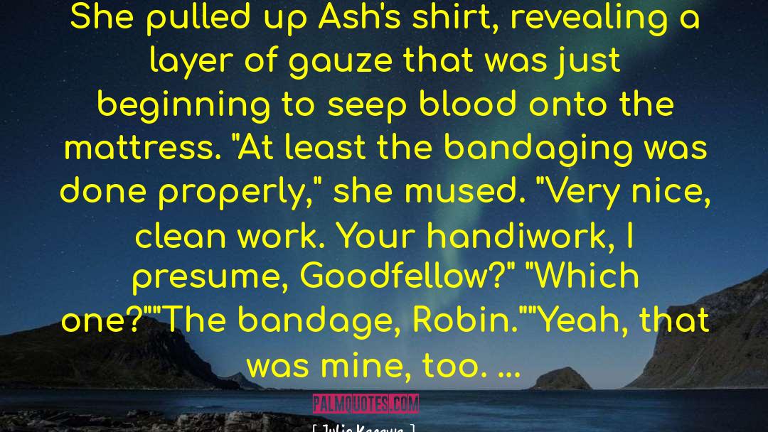 Julie Kagawa Quotes: She pulled up Ash's shirt,
