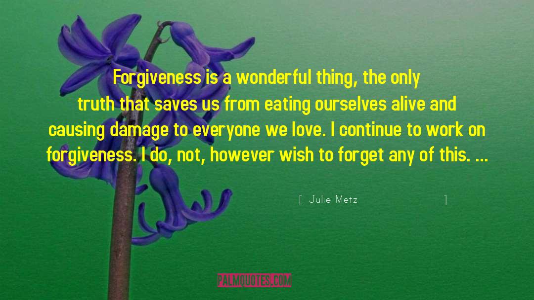 Julie Metz Quotes: Forgiveness is a wonderful thing,