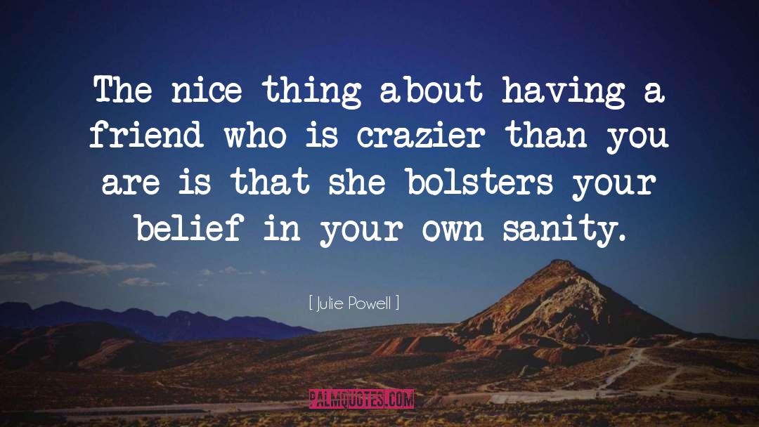 Julie Powell Quotes: The nice thing about having