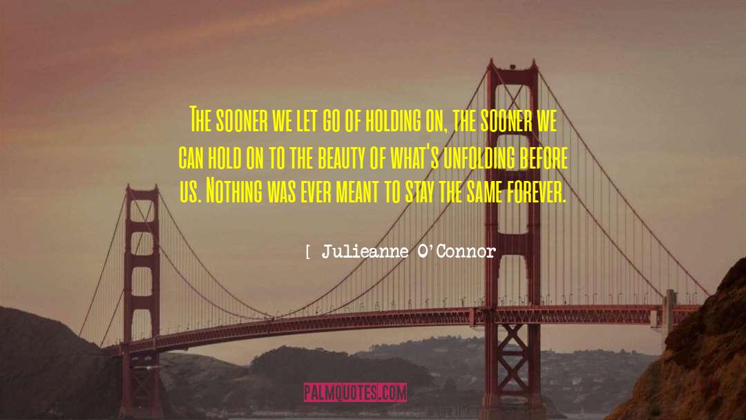 Julieanne O'Connor Quotes: The sooner we let go