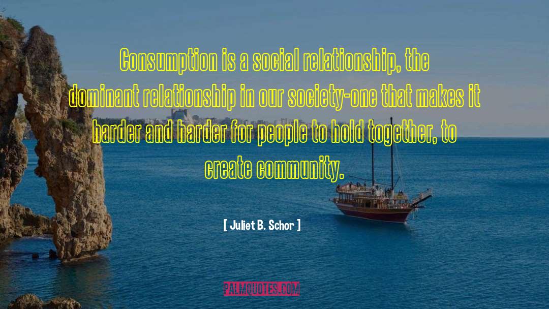 Juliet B. Schor Quotes: Consumption is a social relationship,