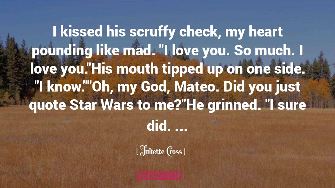 Juliette Cross Quotes: I kissed his scruffy check,