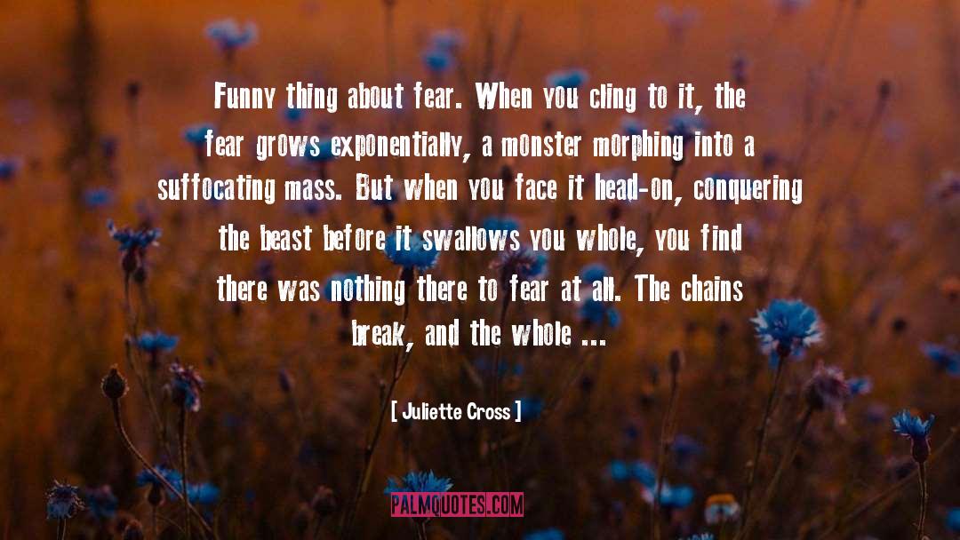 Juliette Cross Quotes: Funny thing about fear. When