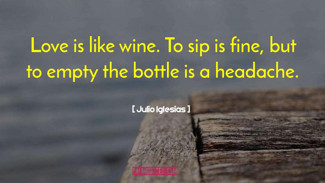 Julio Iglesias Quotes: Love is like wine. To