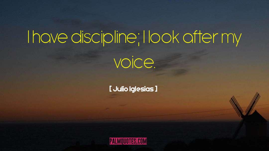 Julio Iglesias Quotes: I have discipline; I look