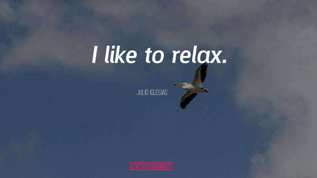 Julio Iglesias Quotes: I like to relax.