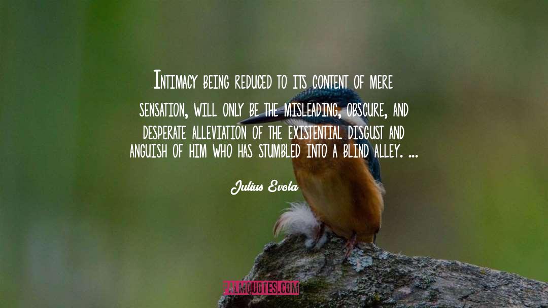 Julius Evola Quotes: Intimacy being reduced to its