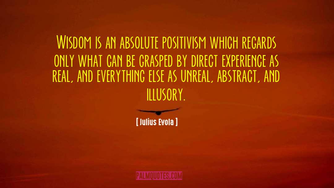 Julius Evola Quotes: Wisdom is an absolute positivism