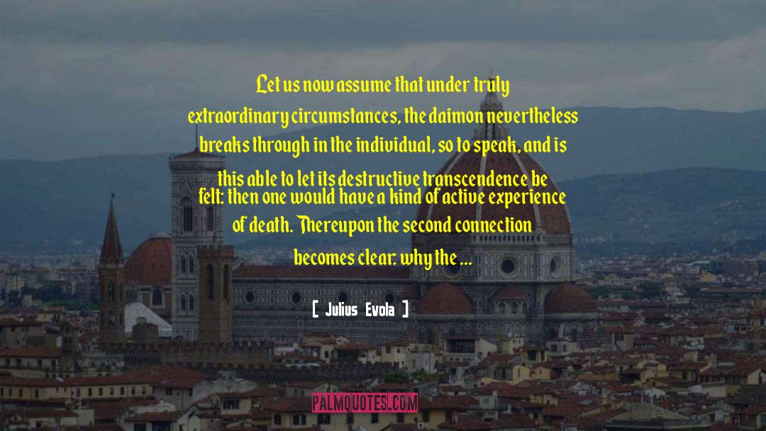 Julius Evola Quotes: Let us now assume that