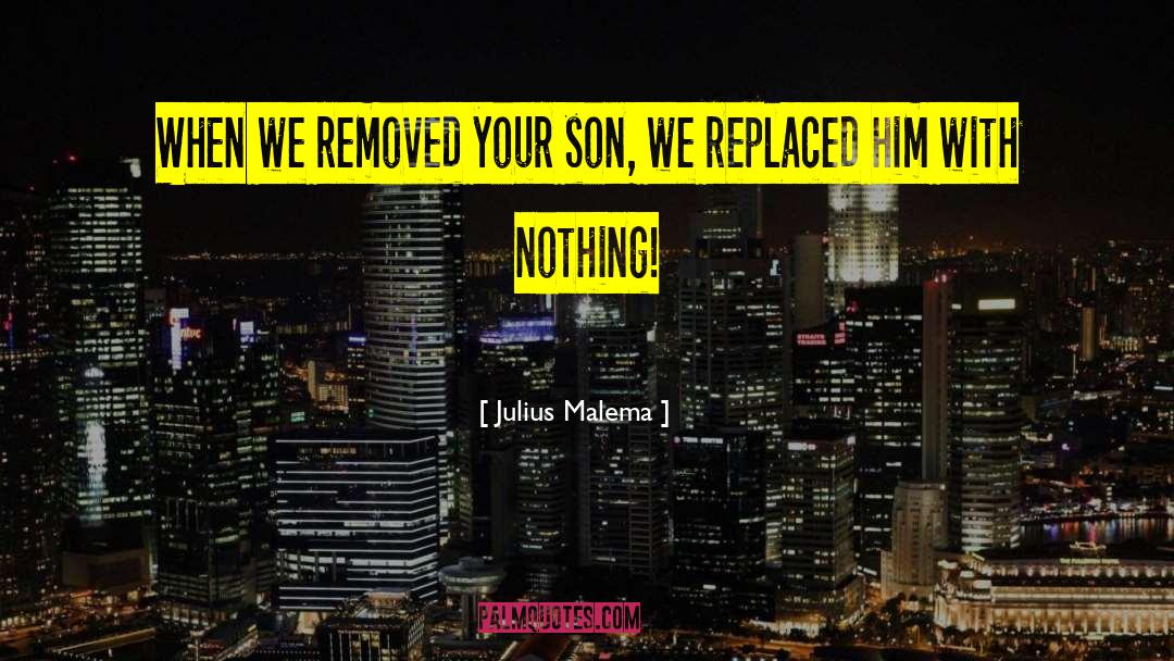 Julius Malema Quotes: When we removed your son,