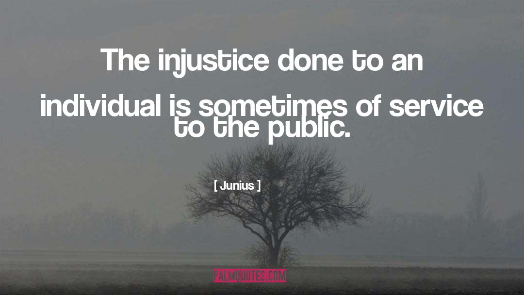 Junius Quotes: The injustice done to an