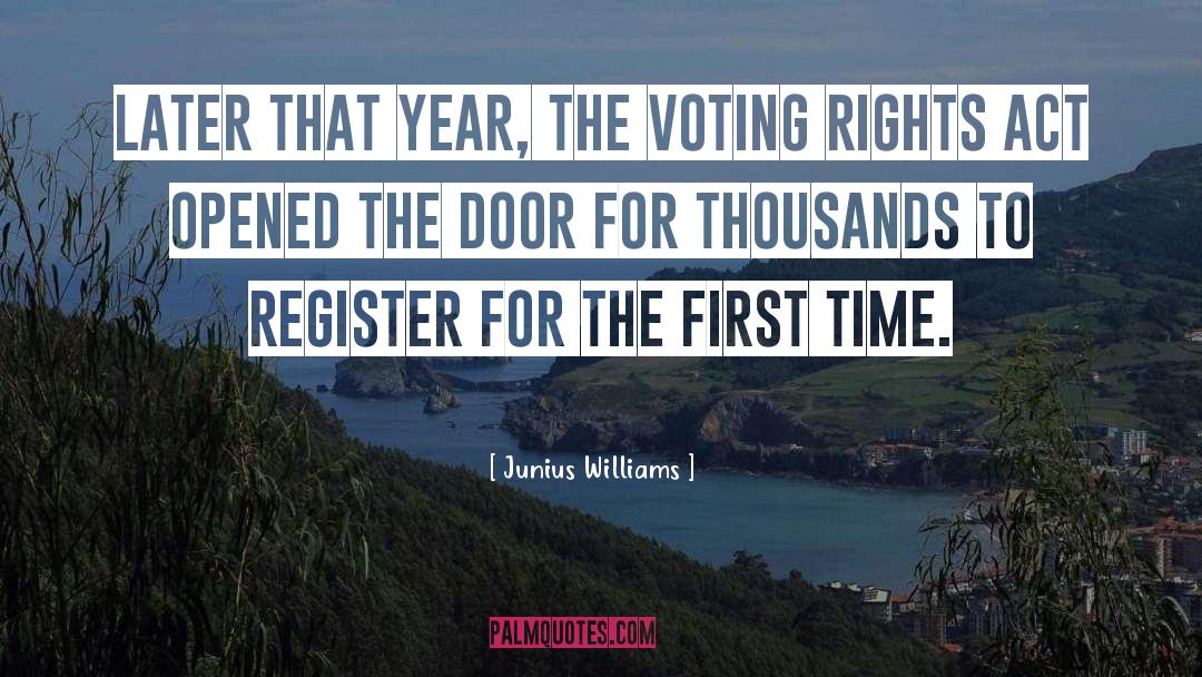 Junius Williams Quotes: Later that year, the Voting