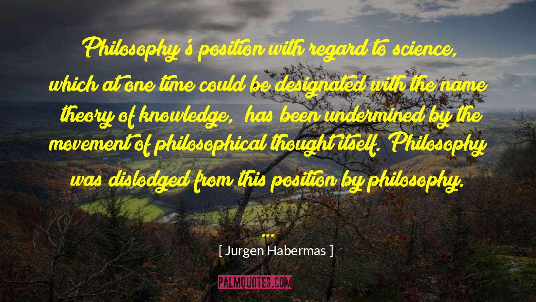 Jurgen Habermas Quotes: Philosophy's position with regard to